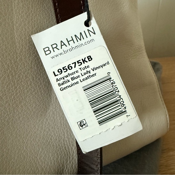 Brahmin Anywhere Tote Baltik Blue Lady Vineyard Leather + Croc Look Tote - Picture 4 of 8